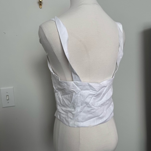 NWT H&M White Button-Up Top coastal cowgirl prairie western boho - Picture 4 of 5